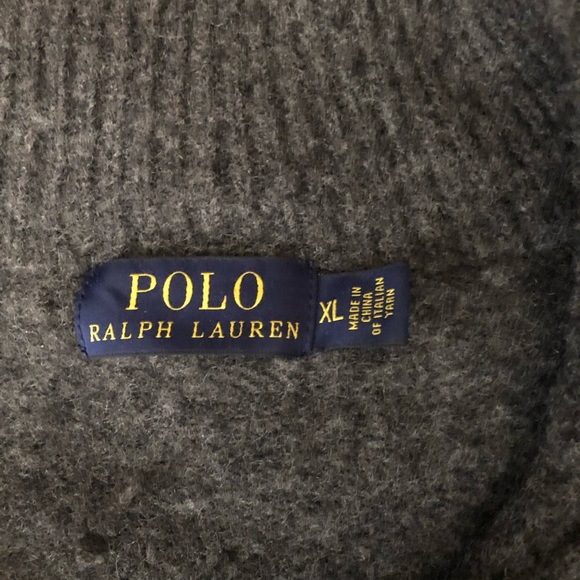 Men’s Grey Wool Ralph Lauren Pullover 1/4 Zip! - Picture 2 of 5
